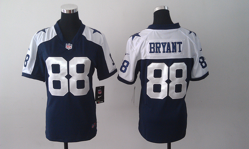 Womens Dallas Cowboys 88 Dez Bryant Blue Nike Thanksgiving Jerseys